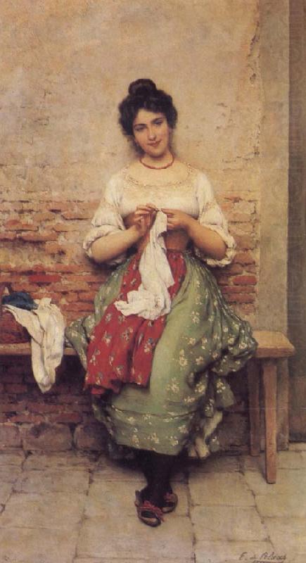 Eugene de Blaas THe Seamstress china oil painting image
